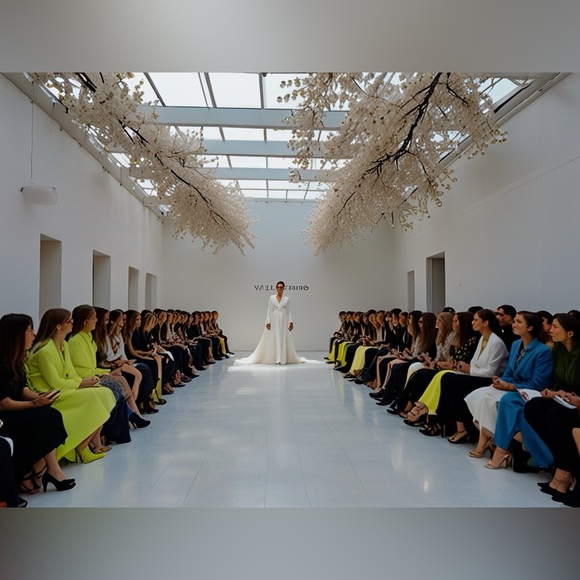 HANDCRAFTED digital art print  Elegant White Gown fashion show image NWT - Picture 1 of 9